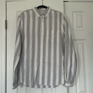 Express - Long Sleeve Button Down Shirt - Mens - XL - Pink/Grey/White